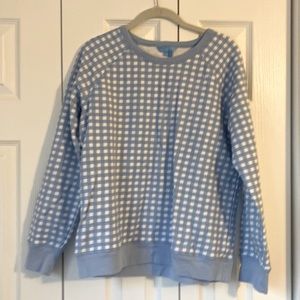 Cute! 100% Cotton Gingham Sweatshirt